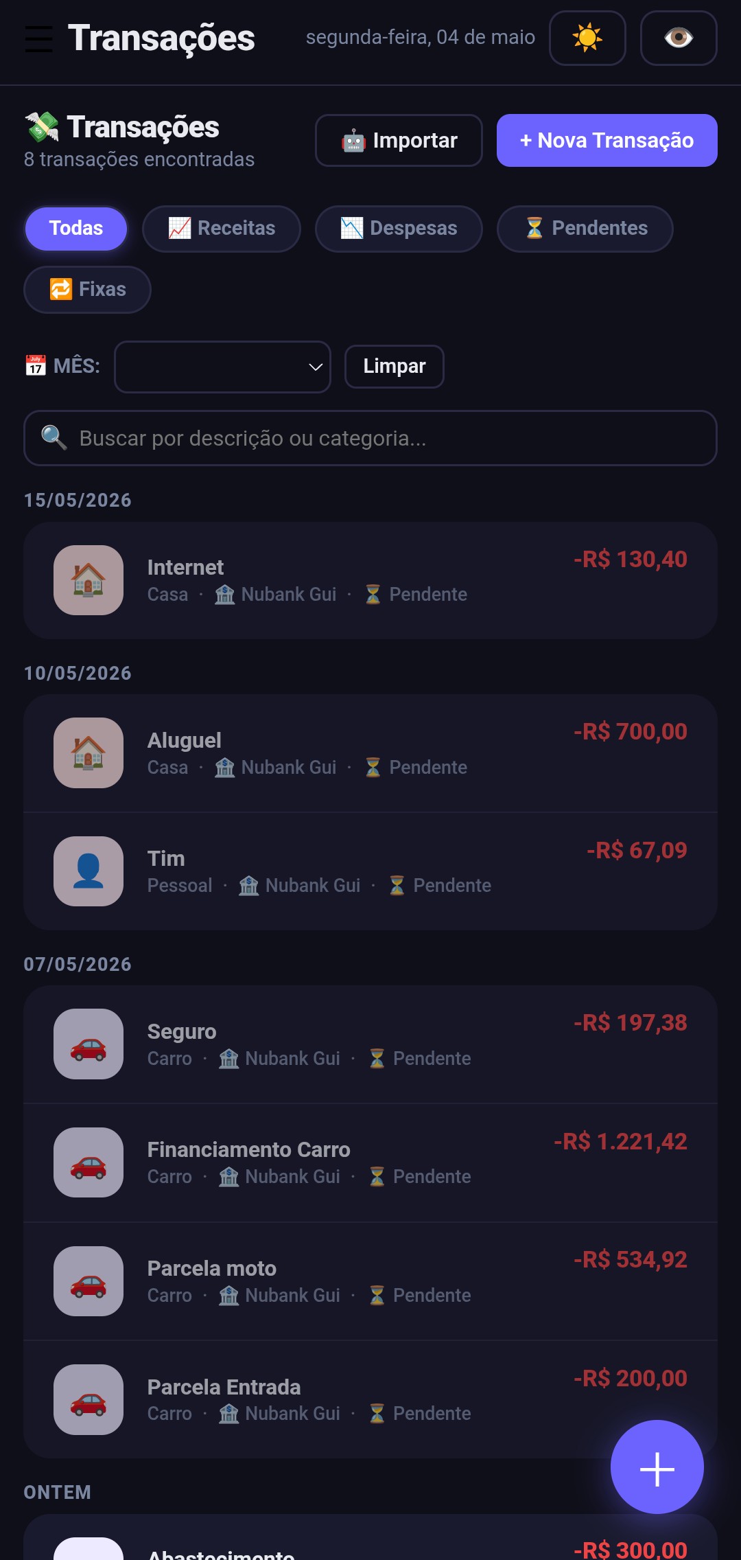 Transações